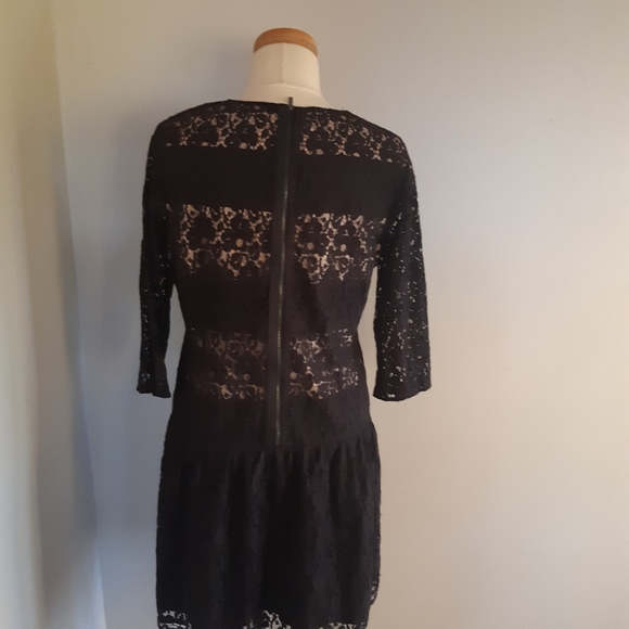 Chic by Jacob lace mini black dress, half sleeve Size M - Picture 9 of 11